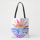 Waterverf Zonsondergang Over Water met Monogram Tote Bag (Voorkant)