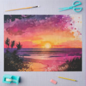 Waterverf Zonsondergang Serie Ontwerp 10 Tissuepapier (Craft)