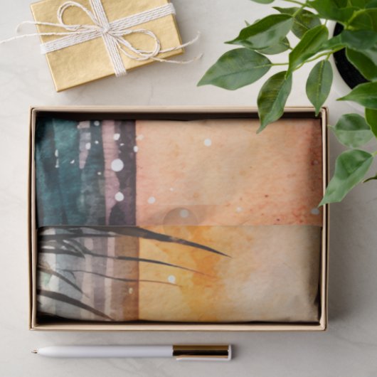 Waterverf Zonsondergang Serie Ontwerp 11 Tissuepapier (Geschenk)