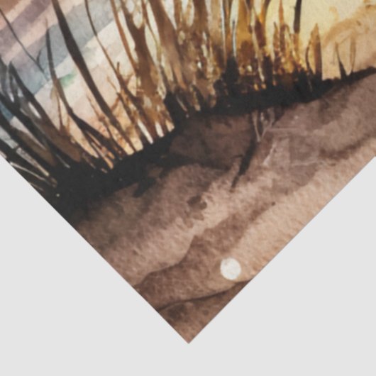 Waterverf Zonsondergang Serie Ontwerp 11 Tissuepapier (Detail)