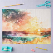 Waterverf Zonsondergang Serie Ontwerp 12 Tissuepapier (Craft)