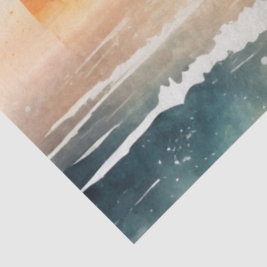 Waterverf Zonsondergang Serie Ontwerp 4 Tissuepapier (Detail)