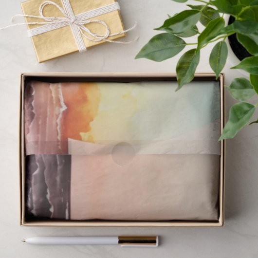 Waterverf Zonsondergang Serie Ontwerp 5 Tissuepapier (Geschenk)