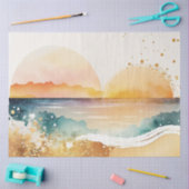 Waterverf Zonsondergang Serie Ontwerp 7 Tissuepapier (Craft)