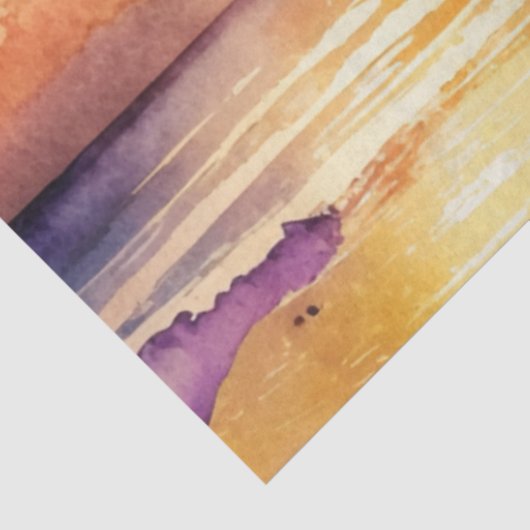 Waterverf Zonsondergang Serie Ontwerp 8 Tissuepapier (Detail)