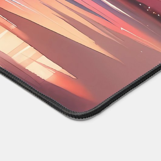 Waterverf zonsondergangen over zandstranden bureaumat (Hoek)