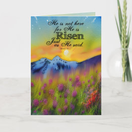 Waterverf zonsopgang aangepast beeldscherm Pasen Feestdagen Kaart