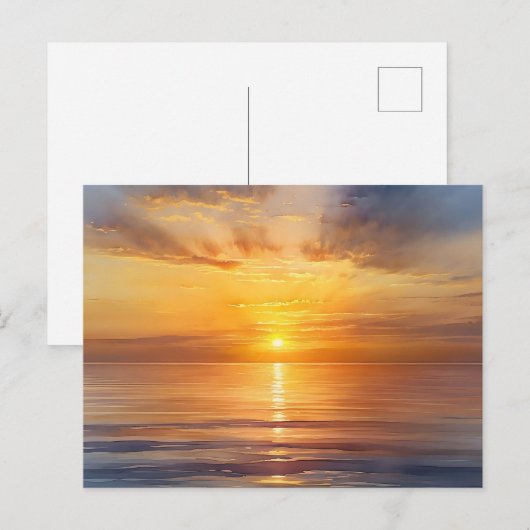 Waterverf zonsopgang boven rustig Zee Briefkaart (Voorkant / Achterkant)