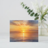 Waterverf zonsopgang boven rustig Zee Briefkaart (Staand voorkant)
