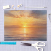 Waterverf zonsopgang boven rustig Zee Tissuepapier (Craft)