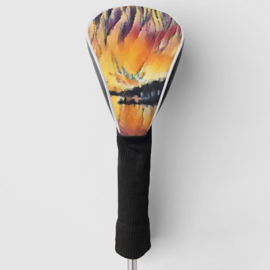 Waterverf zonsopgang Kroatië op Slatine Golfheadcover (Voorkant)