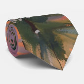 Waterverf Zonsopgang over de plas Stropdas (Opgerold)