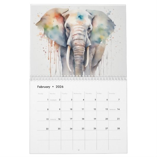 Waterverf Zoo Vrienden Kalender (Feb 2026)
