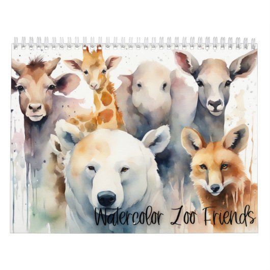 Waterverf Zoo Vrienden Kalender (Hoes)