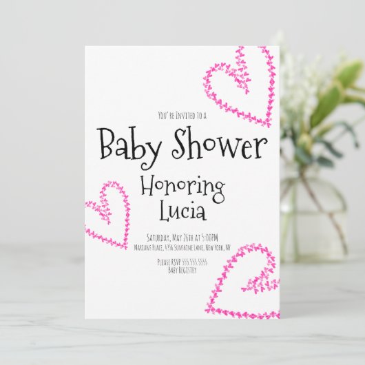 Waterverf Zorgt voor Baby shower van grote liefde Kaart (Staand voorkant)