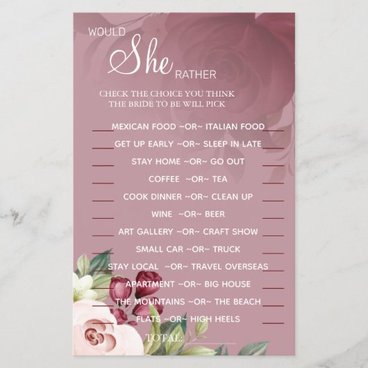 Waterverf Zou ze liever een douchespelkaart hebben Flyer (Voorkant)