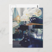 waterverf "Zuidelijke blootstelling" Piano & Flowe Briefkaart (Voorkant / Achterkant)