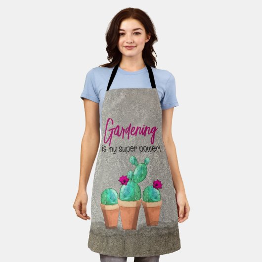 Waterverf - Zuidwest-bloeiende Cactus Rustic Schort (Gedragen)