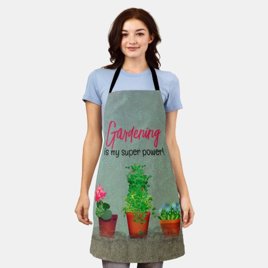 Waterverf - Zuidwest-bloeiende Cactus Rustic Schort (Gedragen)