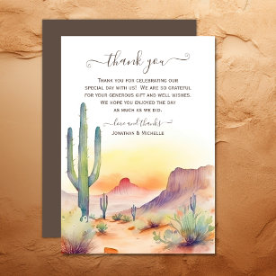 Waterverf Zuidwestelijke Woestijn en Cactus Bruilo Bedankkaart