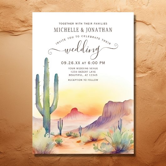 Waterverf Zuidwestelijke Woestijn en Cactus Bruilo Kaart