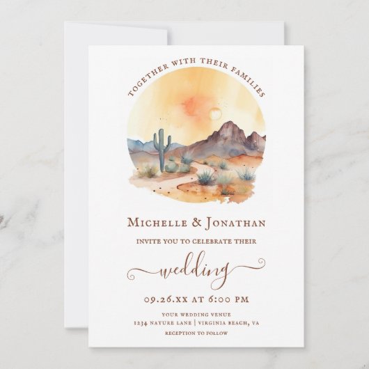 Waterverf Zuidwestelijke Woestijn en Cactus Bruilo Kaart (Voorkant)