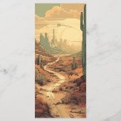 Waterverf Zuidwestelijke Woestijn en Cactus Bruilo Menu (Achterkant)