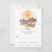 Waterverf Zuidwestelijke Woestijn en Cactus Bruilo RSVP Kaartje (Voorkant)