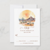 Waterverf Zuidwestelijke Woestijn en Cactus Bruilo RSVP Kaartje (Voorkant)