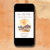 Waterverf Zuidwestelijke Woestijn en Cactus Bruilo Save The Date