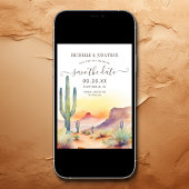 Waterverf Zuidwestelijke Woestijn en Cactus Bruilo Save The Date