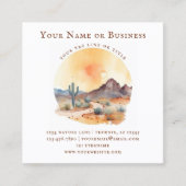 Waterverf Zuidwestelijke Woestijn en Cactus Vierkante Visitekaartje (Voorkant)