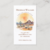 Waterverf Zuidwestelijke Woestijn en Cactus Visitekaartje (Voorkant)