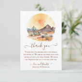 Waterverf zuidwestelijke woestijn foto bruiloft bedankkaart (Staand voorkant)