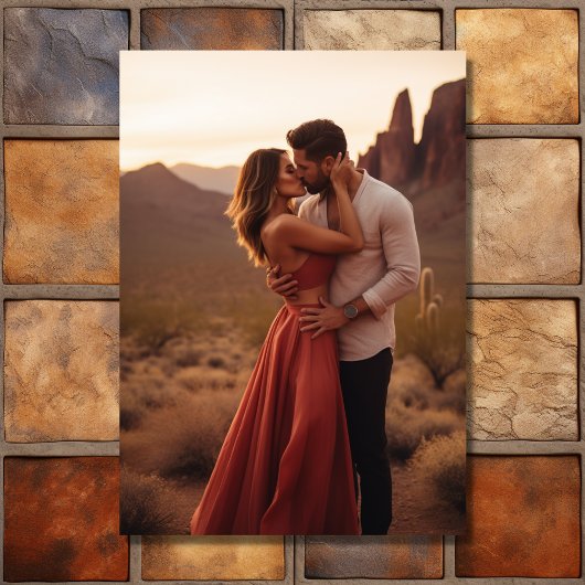 Waterverf zuidwestelijke woestijn foto bruiloft save the date