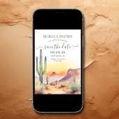 Waterverf zuidwestelijke woestijn foto bruiloft save the date