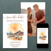 Waterverf Zuidwestelijke Woestijn FOTO Bruiloft Save The Date