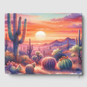 Waterverf Zuidwestelijke Zonsondergang Bruiloft Gastenboek (Achterkant)