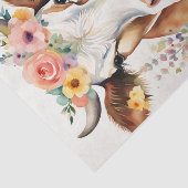 Waterverf Zuivel Koe met Bloemen Decoupage Tissuepapier (Detail)