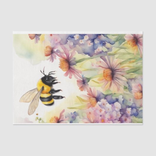 Waterverf Zuivel Koe met Bloemen Decoupage Tissuepapier (Voorkant)