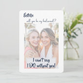 Waterverf, zult u mijn bruidsmeisje visitekaartje  aankondiging (Staand voorkant)