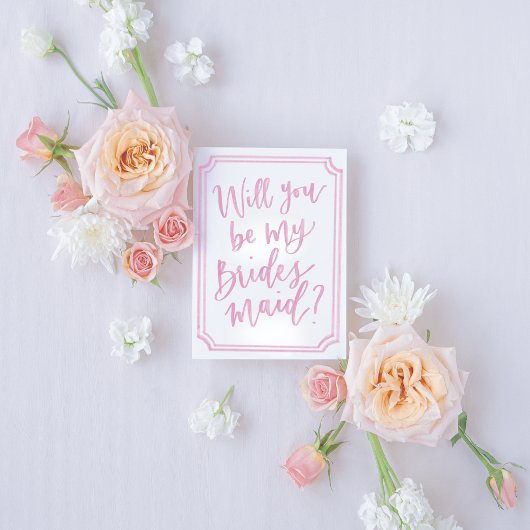 Waterverf, zult u mijn bruidsmeisje visitekaartje  kaart
