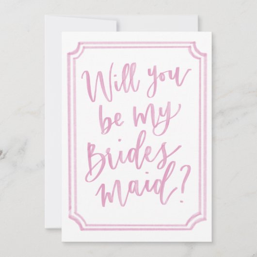 Waterverf, zult u mijn bruidsmeisje visitekaartje  kaart (Voorkant)