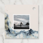 waterverf zwaait de kust op, behalve de datumfoto  bedankjes labels (Achterkant)