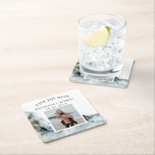 waterverf zwaait de kust op met de datumfoto kartonnen onderzetters (Insitu)