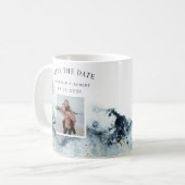 waterverf zwaait de kust op met de datumfoto koffiemok (Voorkant links)