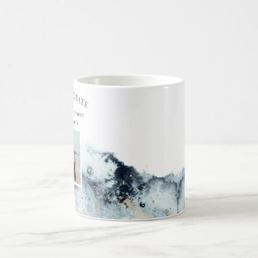 waterverf zwaait de kust op met de datumfoto koffiemok (Center)