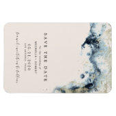 Waterverf zwaait gouden bruiloft met de date magne magneet (Horizontaal)