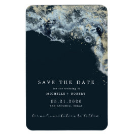 Waterverf zwaait gouden bruiloft met de date magne magneet