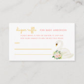 Waterverf Zwaan Baby shower Luier Raffle Informatiekaartje (Voorkant)